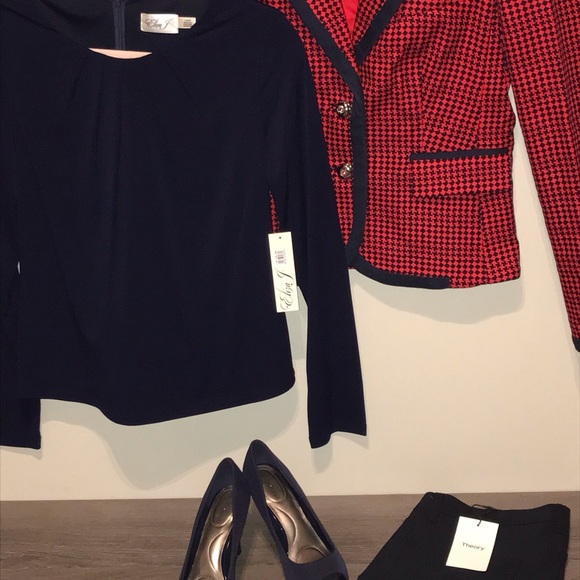 Juicy Couture red and navy houndstooth blazer - Picture 3 of 3